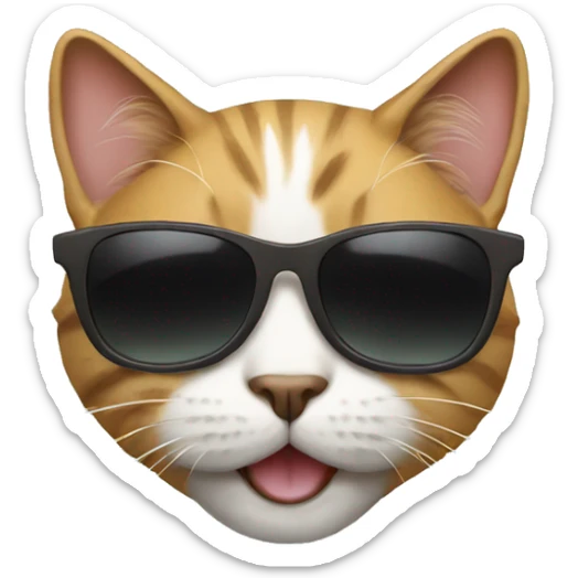 Cat with sunglasses sticker