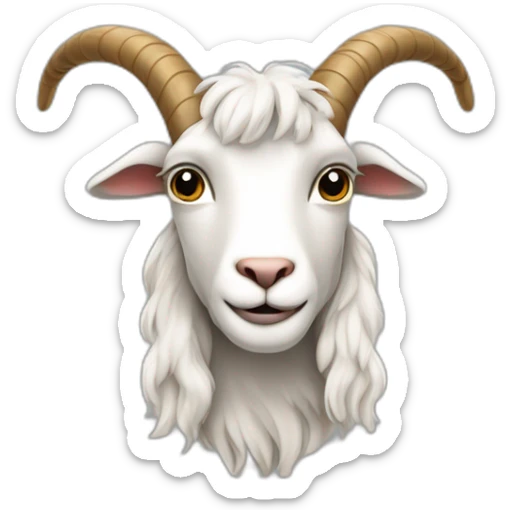 Une pardonne qui s’appelle Lucien qui a les cheveux bouclés et qui est le goat sticker