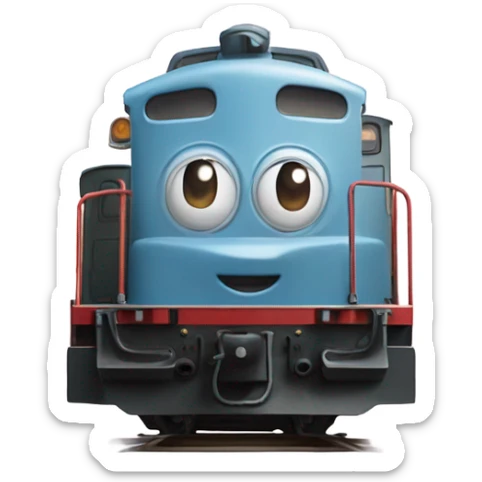 A electric locomotive (With little Kirby eyes on the front of the trains face) sticker