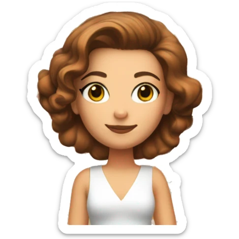 Girl with brown hair up to the shoulders, white skin, who is drinking an aperol spritz sticker