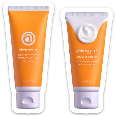 used tube of hand cream, wrinkled and partially empty, pastel colors sticker