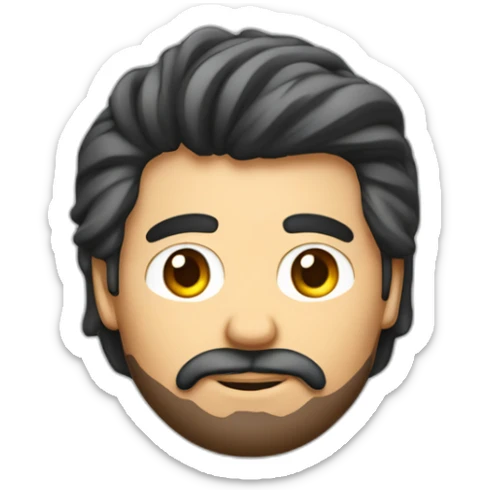 De un experto en redes sociales de cabello corto barba colombiano trabajando en su iMac  sticker