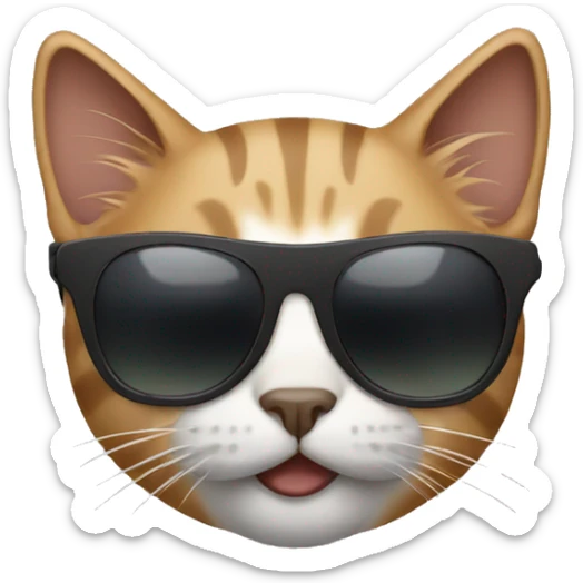 Cat with sunglasses sticker