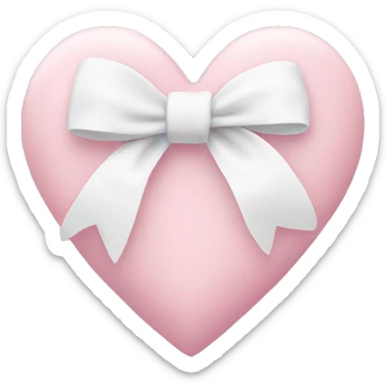 Pastel pink heart with white bow sticker