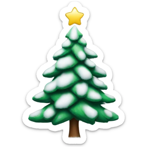 Christmas tree with snow sticker