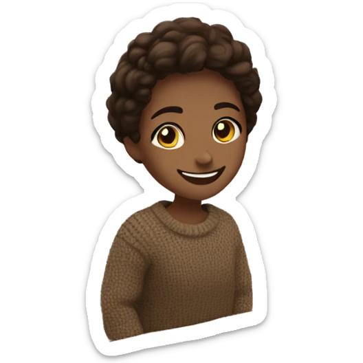 heartfelt smile in brunette brown eyes square head sweater on toilet  sticker