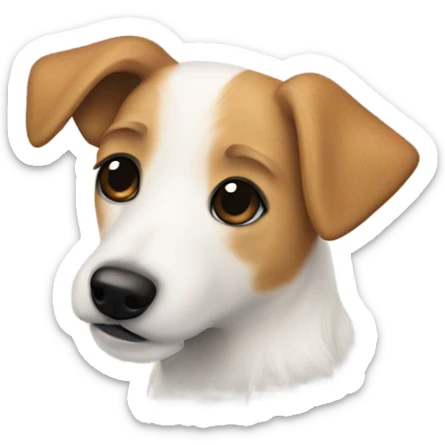 long hair jack russell with beige hair on the face and a black spot on the back sticker