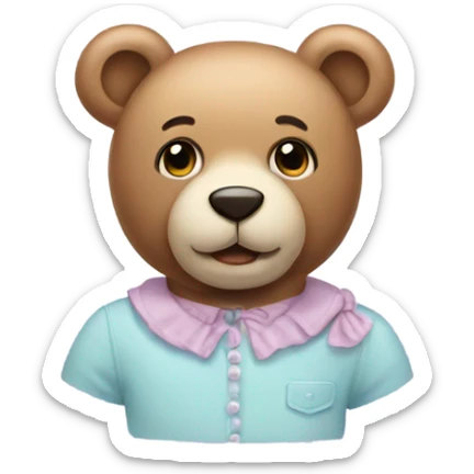 A pastel teddy bear sticker