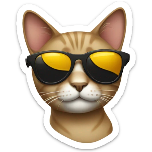 Cat with sunglasses sticker