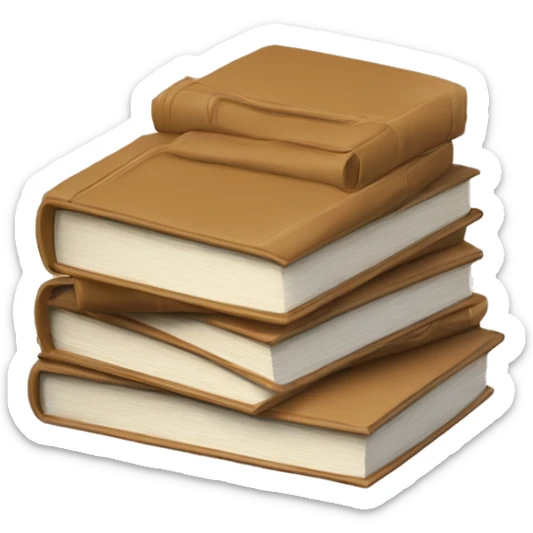 4 tan books stacked on top of each other sticker