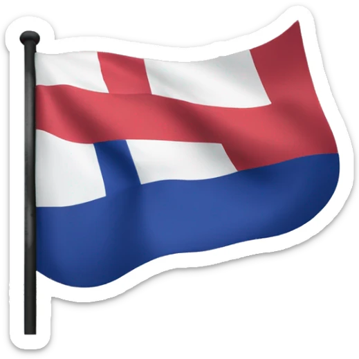 The Norwegian flag but the red is purple, the white is red, and the blue is black sticker