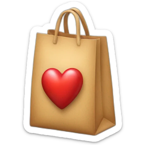 A bag with a heart on it sticker