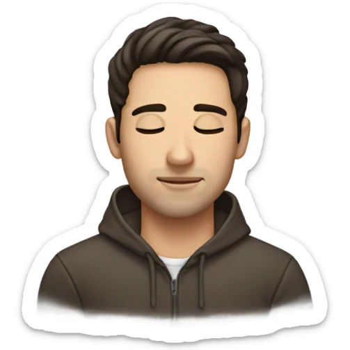 Eyes closed Handsome 30 year old man with dark brown hair with eyes closed sticker