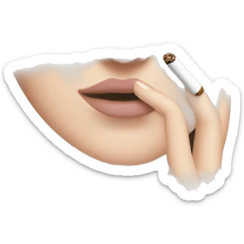 brown hair white girl green eyes smoking pink iqos sticker