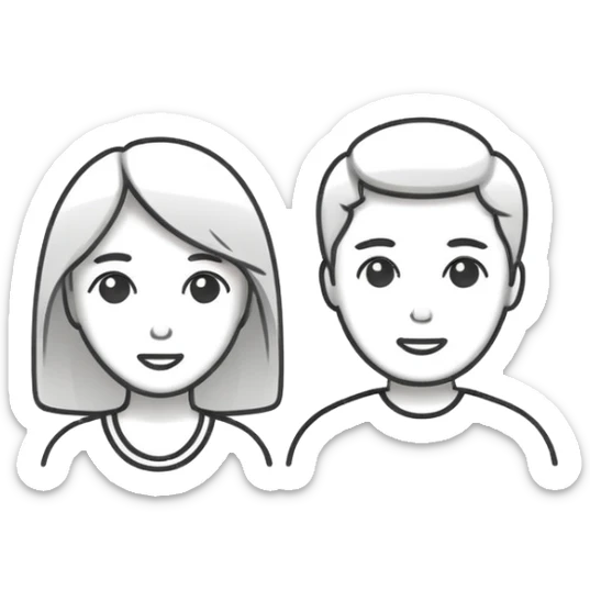 generate four icons that all are in same style: female, male, couple, trans sticker