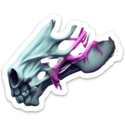 Neon Zombie Pegasus unicorn skeleton psychedelic flowers floral groovy art neon rave raving sticker