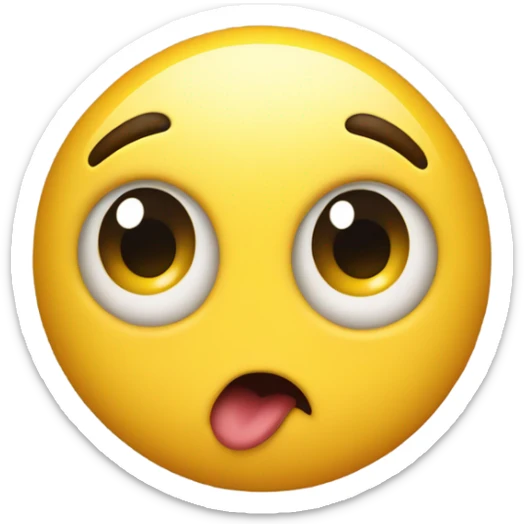 round yellow emoji with heart eyes and tongue out  sticker