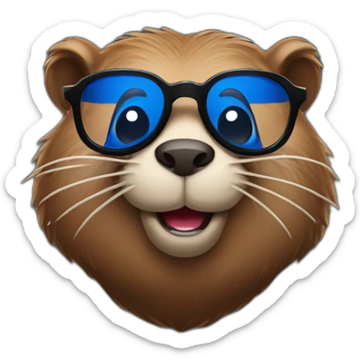 Beaver wearing glasses and black T-shirt with Pepsi name printed on it sticker
