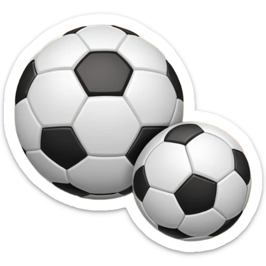 A close-up of footballs and a goal on a covered indoor futsal court with a wooden floor. The scene highlights the details of the balls and goalposts, with the smooth, polished court surface creating a clean and focused atmosphere for the game. sticker