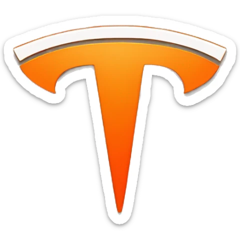 Tesla logo orange  sticker