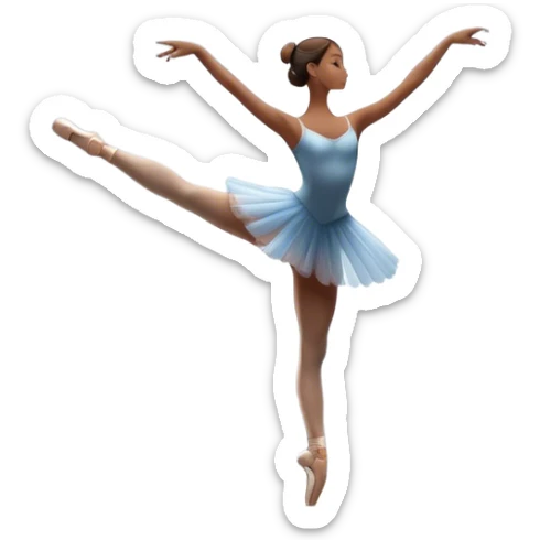 Icon for Ballet: a theater stage with silhouette of a ballerina in an elegant pose, surrounded by spotlight and stage lights. The icon should convey the grace and beauty of ballet, with focus on the dancer and the dramatic lighting. Transparent background. sticker