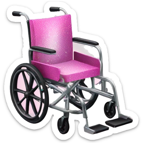 Pink ombre wheelchair with glitter  sticker