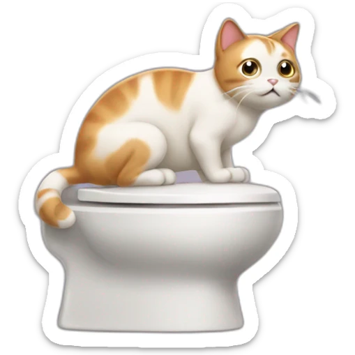 Cat pooping sticker