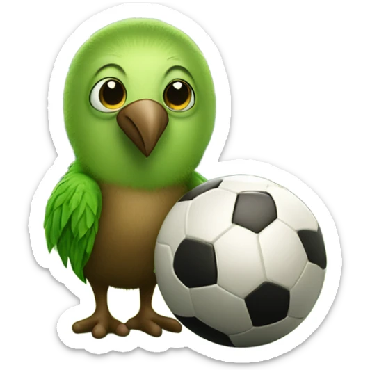 a cute kiwi with a soccer ball and the word "GG" is written sticker