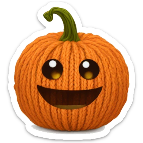 yarn pumpkin sticker