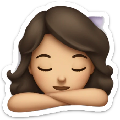 Brunette girl sleeping sticker