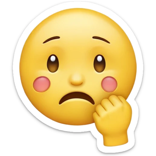 Crying emoji trying to cover their mouth with a fist  sticker