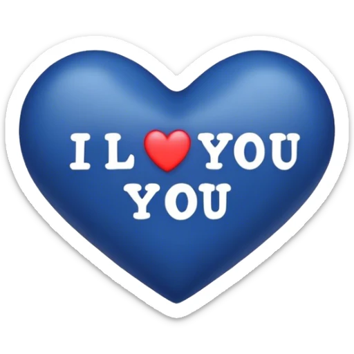 Dark Blue heart with the words I Love You Ry in the middle  sticker