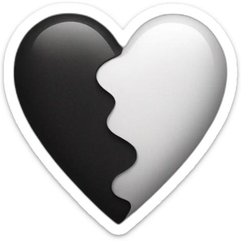 Black and white heart sticker