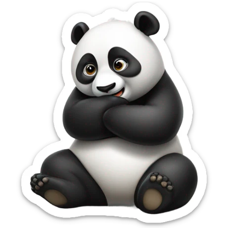 Panda pooping sticker