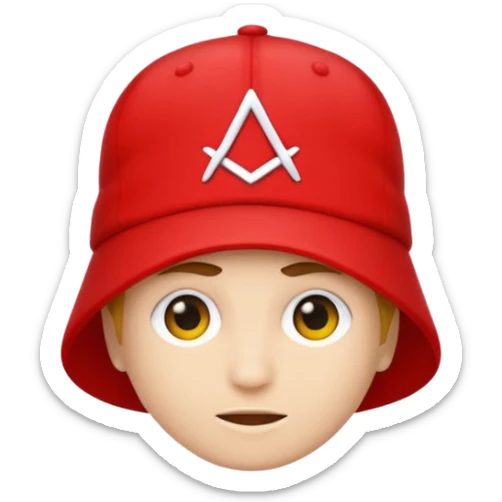 Red cap with no person wearing it that says "I AM IN A CULT" in white text sticker