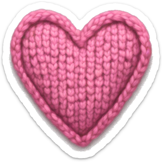 Knitted light pinky heart sticker