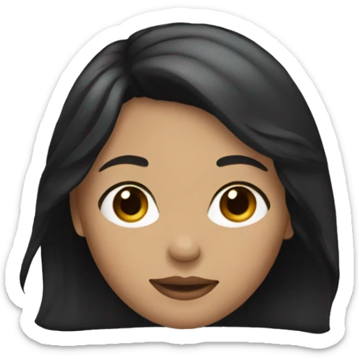 girl with black straight wavy hair sticker