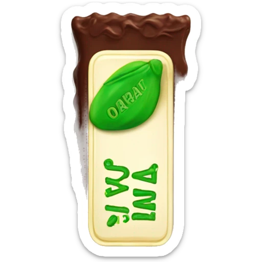 A bar of Dubai chocolate filled with Green pistachio cream sticker