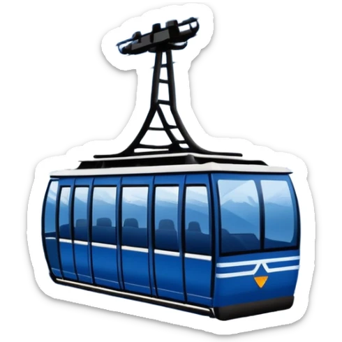 create cablecsr emoji in winter witht he logo of Bergbahnen Adelboden Lenk. make it dark blue. and add the words: Lenk  sticker