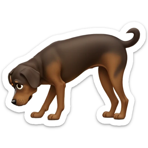 Dog pooping sticker