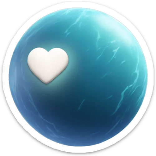 a planet, small, icy and with a rocky surface and a heart-shaped region of white light color sticker