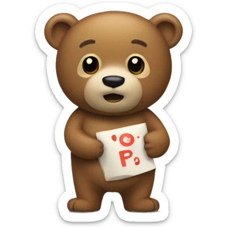 Un oso con un buzo con la letra D en el buzo  sticker