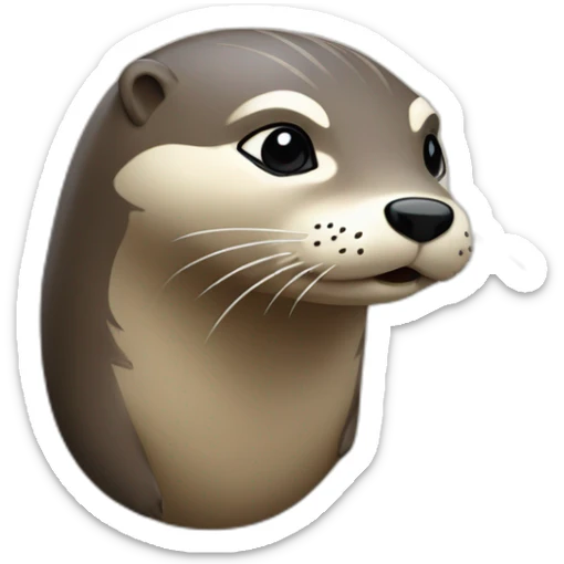 loutre qui fait dépasser, sur le côté, sa tête d'un mur sticker