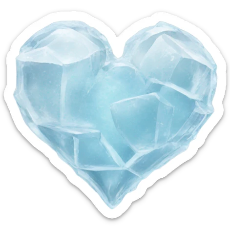 Heart made of ice sticker