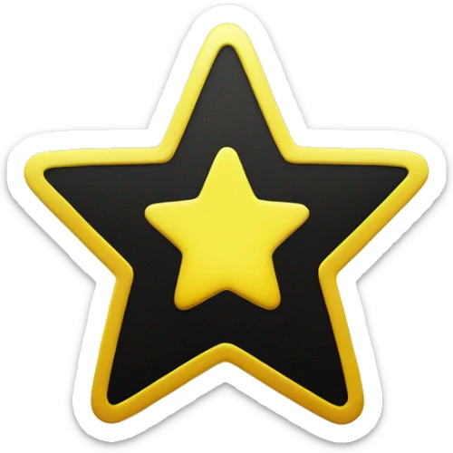generate a snapchat star badge (yellow round coin with darker tinted yellow borders and a black star inside) sticker