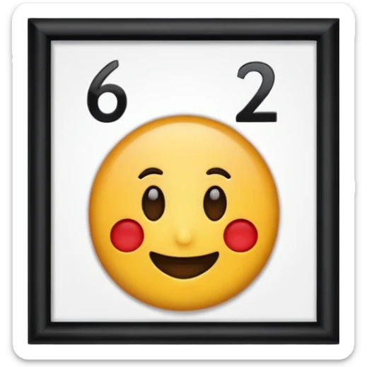  QUE NO TENGA CARA QUE SEA SOLO LOS NUMEROSM ,UN EMOJI CON LOS NUMEROS 6°2 que sea solo un cartel sticker