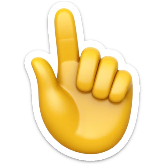 Apple-style 3D illustration of a single yellow emoji hand giving a thumbs up gesture, glossy and rounded, centered on a clean white background, soft shadow underneath, isolated and minimal design sticker
