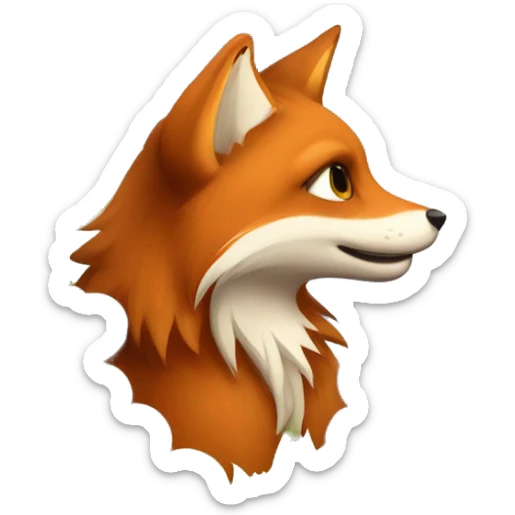 A fox looking up under the grapes, as in Aesop's fairy tale of the fox and the grapes. sticker