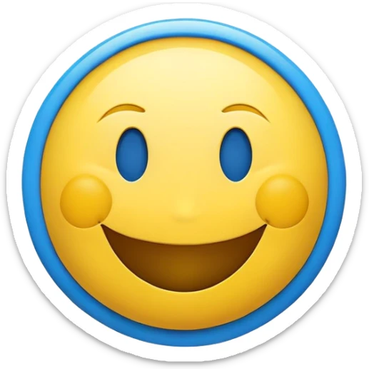 Ukrainian smiley face with blue and yellow colors of the Ukrainian flag sticker