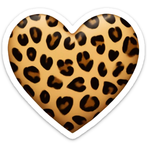 Leopard print heart  sticker